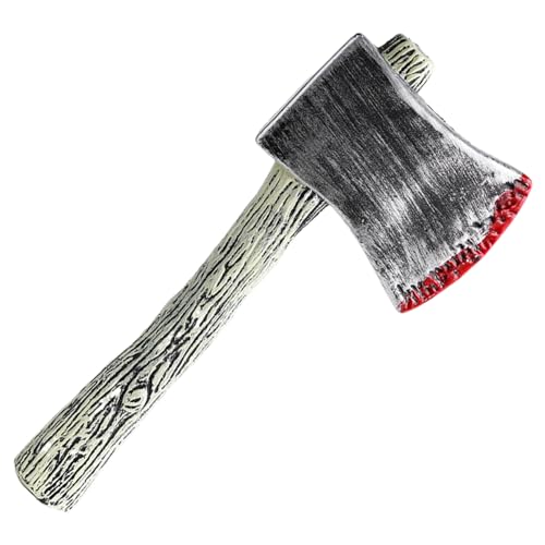 Hperu Gefälschte Axt blutige Axe Axe Axe Prop Vintage Realistische Spielzeug Axt mit Griff -Kunststoff -Axt für Cosplay, Kostüm, Streich, Halloween -Requisiten 5x12 Spielzeugachsen für Kinder von Hperu