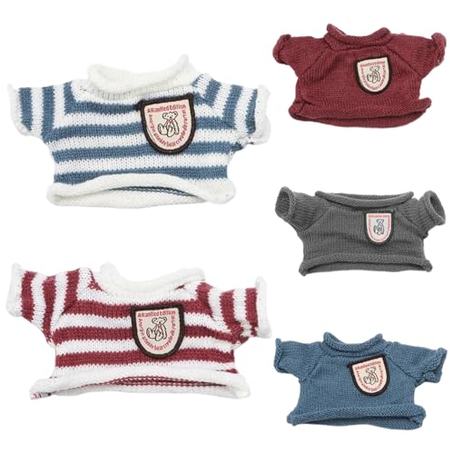 Hperu Gefüllte Tierkleidung, 5pcs Teddybär Kleidung, Bärenpullover Teddybär Kleidung für 6-8 Zoll Plüschbären, niedliche gefüllte Tierkleidung für DIY-Dressingbärenspielzeug, Babypuppenkleidung von Hperu