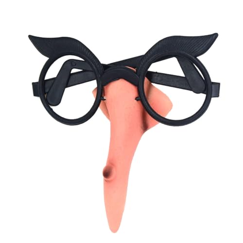 Hperu Halloween Hexengläser Nase Anzug lenslose Brille mit einer langen Ware Hexennase Hexenkostüm -Requisiten für Halloween Masquerade Cosplay 1 Set Halloween Kostüme von Hperu