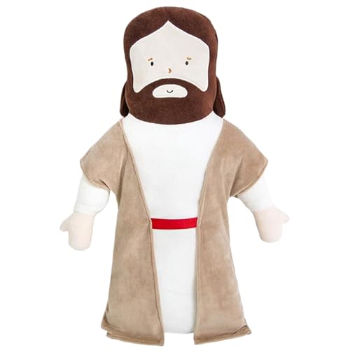 Hperu Jesus Puppe, Jesus Plüsch, 20 Zoll niedliche Cartoon Jesus Doll Spielzeug, weiches Jesus Kissen für Heimbüroauto Taufe Ostern Religionsfeier begünstigt Geschenke Kinder von Hperu