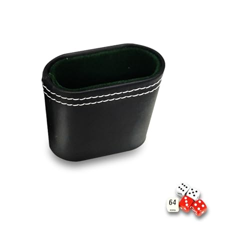 Hperu Lederwürfel Cup, Würfelbecher, 2,8x1.4 '' Doppelschicht ruhiger Lederwürfel Cup, tragbarer Würfelstapelbecher für Bar KTV Poker Liars Dice Party Games von Hperu