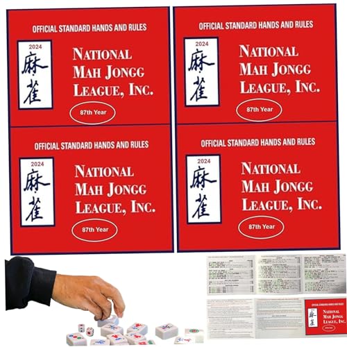 Hperu Mah Jongg League -Karten, Mahjong -Karten 2024, 4pcs 5.8x4.7 Mah Jong League -Karten, National 2024 Mahjong Card Offizielle Standardregeln und Kartentyp von Hperu