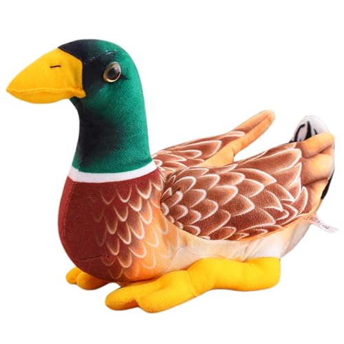 Hperu Mallard Duck Stofftiere, Mallard Entengestopfte Tier 12in realistische Mandarin Duck Plüsch Baumwolle ausgestopftes adorkierbares Enten -Stofftier für Zuhause, Büro, Entenspielzeug von Hperu