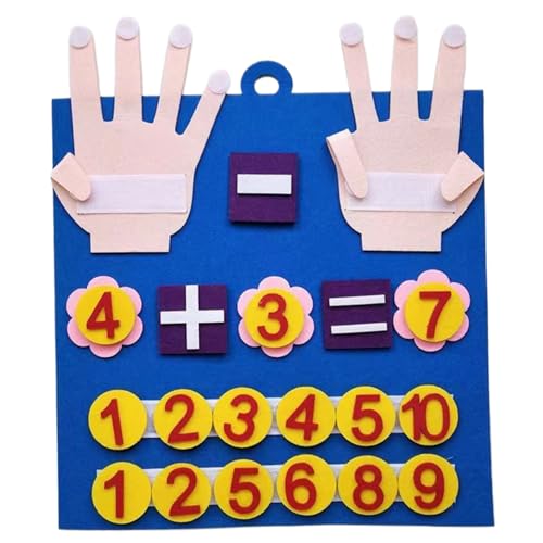 Hperu Mathe Games fühlte Fingerzahlen Mathematikspielzeug für Kinder niedliche Spaß zum frühen Bildungsausbildungsspielzeug mit hängenden Schleifen DIY Vibrant Lernspielzeug Vorschule Lernaktivitäten von Hperu