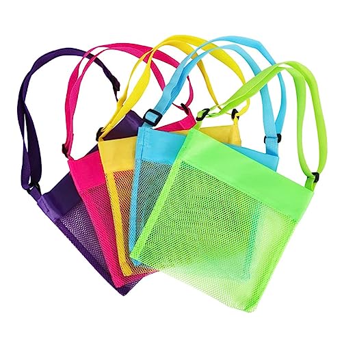 Hperu Mesh Beach Bags Beach Mesh Taschen tragbare Multifunktionen Kinderspielzeugspeicher Handtasche zufällige Farbe 5pcs von Hperu