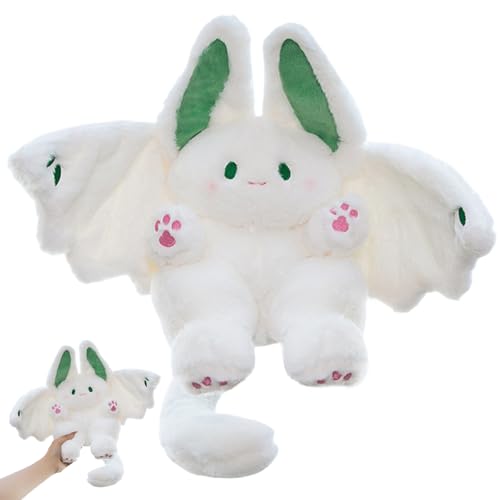 Hperu Nettes Plüsch, Bat Bunny Plüsch 18in süßes Plüsch langes Ohr Plüschspielzeug mit Flügel und Schwanz dekoratives süßes gefülltes Tier für Bettsofa Geschenke für Kinder Freundin von Hperu