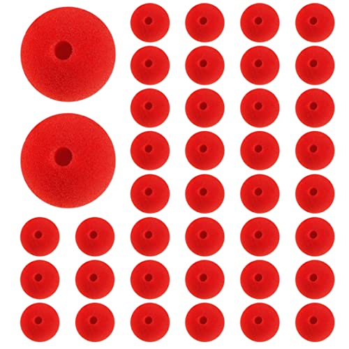 Hperu Rote Clown -Nasenschwamm Nasen Clown Cosplay liefert Comic -Kostüm für Kinder Erwachsene 40pcs 50 mm rote Nase von Hperu