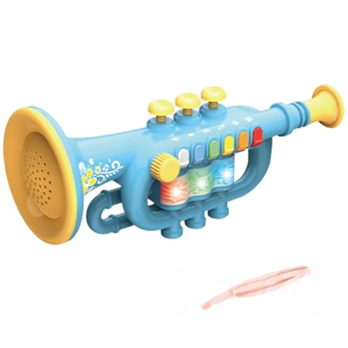 Hperu Saxophonspielzeug, Spielzeugsaxophon, mehrere Rhythmen, Rekordsaxophonspielzeug mit Licht und Musik, Kinder Saxophon -Bildungsmusikspielzeug für Kleinkindanfänger, Blue von Hperu