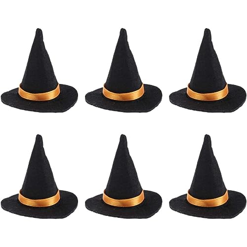 Hperu Set von 6 Mini Filzhüte handgefertigte Weinflaschendekorationen perfekt für Halloween -Party Halloween -Dekoration von Hperu