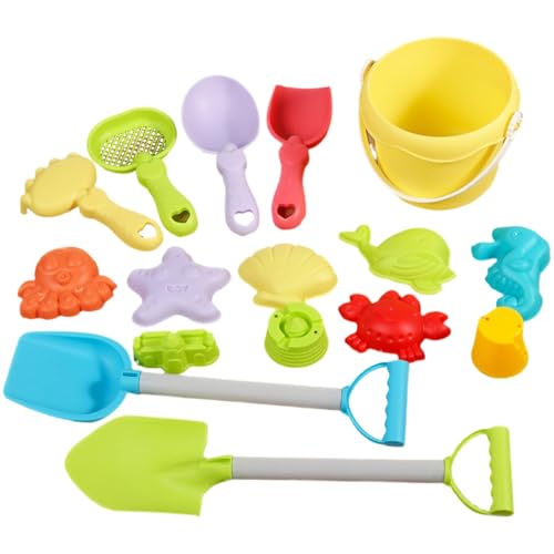 Hperu Strandspielzeug, 16pcs Strandspielzeug für Kinder 3+, Plastik -Sandspiel -Set mit Eimerschaufel Rake & Formen, wasserdichte Sandbox im Freien Reise im Freien Hperu Strandspielzeug, 16pcs Strandspielzeug für Kinder 3+, Plastik -Sandspiel -Set mit Eimerschaufel Rake & Formen, wasserdichte Sandbox im Freien Reise im Freien von Hperu