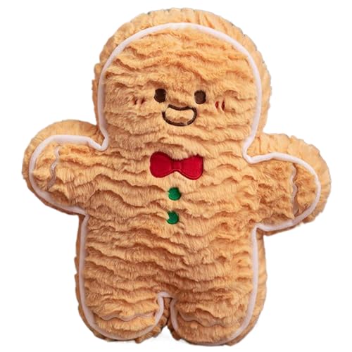 Hperu Weihnachten Plüsch, Lebkuchen Kissen weiche Plush -Lebkuchen -Mann Kissen, Weihnachtsgingerbrotplüsch, dekorative niedliche Wurfkissen für Wohnkultur -Sofa -Bettgeschenke, Stehen von Hperu