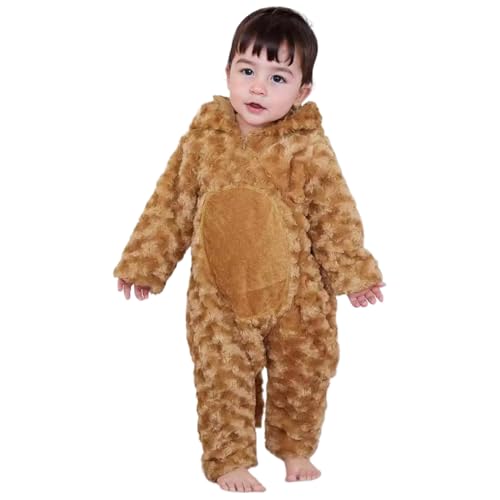 Hperu Welpenkostüm Kleinkind 110 cm Kleinkindhundkostüm, Langarmpupfkostüm für Kinder, süßes Kleinkindpelpen -Kostüm mit Kapuzenhut und Plüschohren, Cartoon Tierkinder Kleid Kostüme Dress -up Kostüme von Hperu