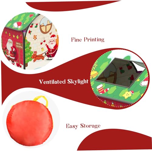 Hperu Kinderzelt, Weihnachtskinderspielhaus mit Fenstern, 33x33x37 Stoffkindzelt für Weihnachten Geburtstagsgeschenke, Kinderspiel Zeltspiel Zelte Tunnel von Hperu