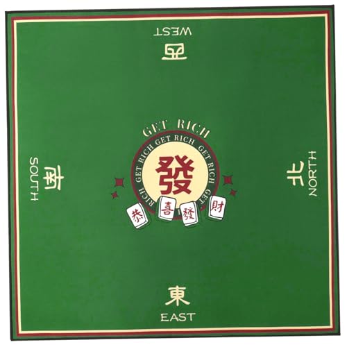 Mahjong-Matte für Tabelle, Mahjong-Matte, 32 x 32 Zoll Mahjong Tischmatte, Nicht-Slip-Rausch-Reduktion Mahjong Tischabdeckung, Roll-up-Spielmatte für Tisch Mahjong, Poker, Karte, Board & Tile Games von Hperu