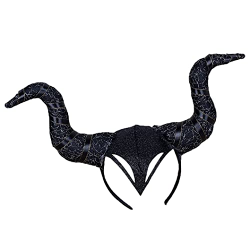 Maleficent Horns Halloween Kostüme Hörner Hut Deluxe Kopfstück für Frauen Mädchen Erwachsener (schwarz), Teufelshorns von Hperu