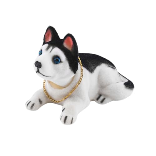 Nicken Hundepuppenwagen Ornament Nicken Hund schütteln den Kopf schüttelte Hundewagen Styling niedliche Bobblehead -Hund Puppe für die Innenausstattung des Autos - (Farbname: Siberian Husky von Hperu