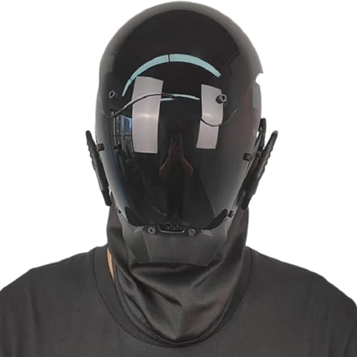 Punkmaske für Männer schwarz futuristische Maske PC Dekorative Techwear -Maske Cybermaske für Cosplay Party Halloween Music Festival Cosplay Helm von Hperu