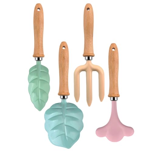 Strandspielzeug, 4PCS/Set Kids Gardening -Werkzeuge, farbenfrohe Strandspielzeugausrüstung Rake, 2pcs Shovel, Gartengartengarten -Gartenset für Kinder im Griff für Kinder im Freien Spielzeuggeschenke von Hperu