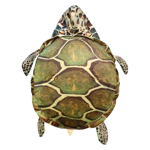 Tragbares Kissen, Schildkröte Kissen tragbarer Kapuzen mit 24 Zoll realistischem Schildkrötenkissen atmungsaktives Baumwollgefüllte tragbares Kissen für Nickerchen, Schlaf & Spiel, Schildkrötenkostüm von Hperu