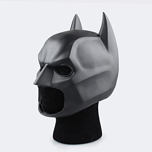 Herren Super Hero Fledermaus Maske Ritter Vollkopf Helm Latex Schwarz Kopfbedeckung Halloween Kostüm Zubehör Masque Rollenspiel Requisiten von Hqroidd