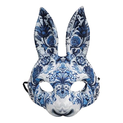 Hqunjikp Ostern Maskerade Cosplay Maske, Kreative Dress Up Bunny Face Maske, Cosplay Kostüm Gesichtsbedeckung für Halloween, Weihnachten, Ostern, Karneval von Hqunjikp