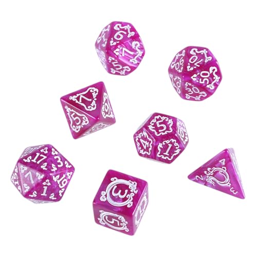 7pcs Polyedrische Würfel Acryl Acryl Dragon Muster Dices Rollenspiele Game Würfel Für Tischspiel Player Einfach Zu Bedienen von Hrtyvhin