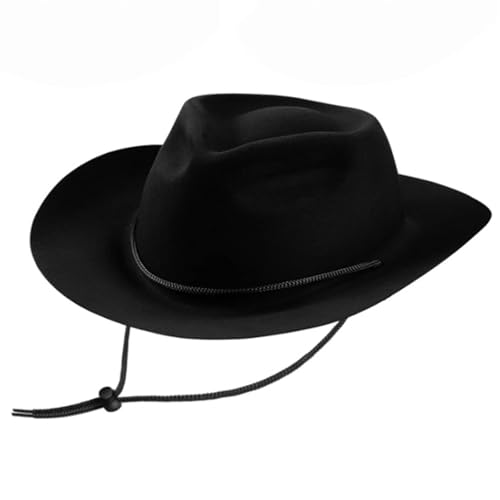 Fedoras Hat Schwarz Breit Geschwungene Dress Up Viehzüchter Hat Überraschungsgeschenke Für Kinder Casual Hat Bühnenbühne Accessoires von Hrtyvhin