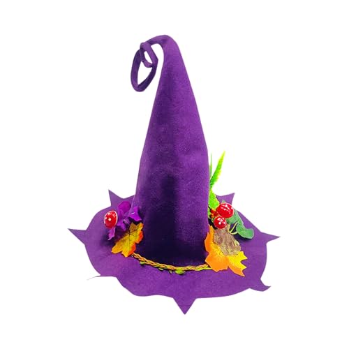 Halloween Hinterlässt Hexenhut Für Kinder Erwachsene Halloween Party Cosplay Kostüm Requisiten Gruseliger Hexenhut Für Halloween Party von Hrtyvhin