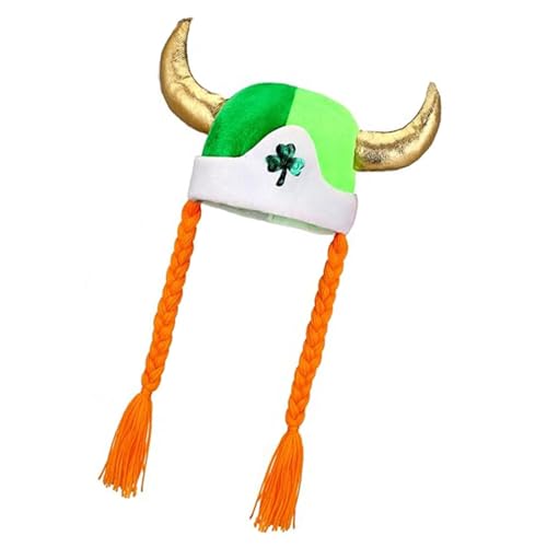 Hrtyvhin Patrick's Day Skull Caps Baenie Green Shamrocks Baenie Mit Flechten Lustige Neuheit Baenie Für Irische Party Dekore von Hrtyvhin