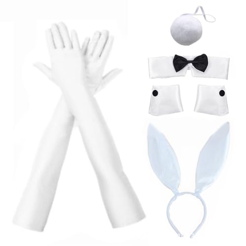 Kaninchenohren Stirnband Bowtie Manschetten Kaninchen Kostüm Set Club Party Outfit Stage Anzug Frauen Rollenspiele Kostüm von Hrtyvhin