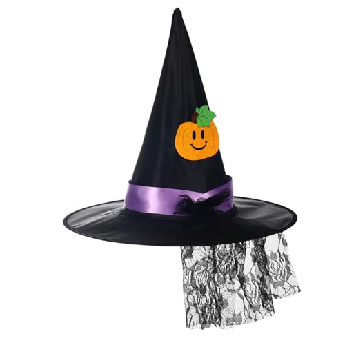 Kinder Witch Cosplay Halloween Party Hexenhut Kürbisse Hexenhut Spitze Hexenhüte Für Themenpartydekoration von Hrtyvhin