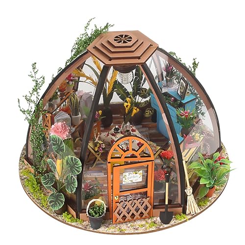 DIY-Miniatur-Puppenhaus-Set, Miniatur-Gewächshaus-Bastelset Für Erwachsene, Handgefertigtes Kunsthandwerk Für Erwachsene, Geburtstag, Valentinstag (Sternenblumenhaus) von Hryx