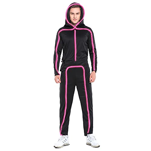 HSCTEK Leuchtendes Erwachsenenkostüm, Pink, XL von Hsctek