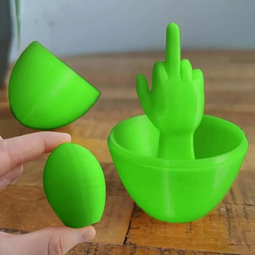 HshDUti Osterei Mittelfinger, Lustiges 3D-gedrucktes Mittelfinger-Ei, Lustiger Streich Ostergeschenk, Überraschung Einzigartiger Streich für Frauen Männer, Unhöfliches Beleidigendes Eierknebel von HshDUti