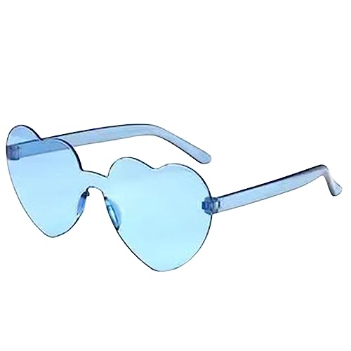 HshDUti Partybrille mit Herzmotiv, Hippie-Spezifikationen, Funky-Brille, Kostüm-Sonnenbrille, Festival-Outfits für Kinder und Erwachsene, Partyzubehör, Blau von HshDUti