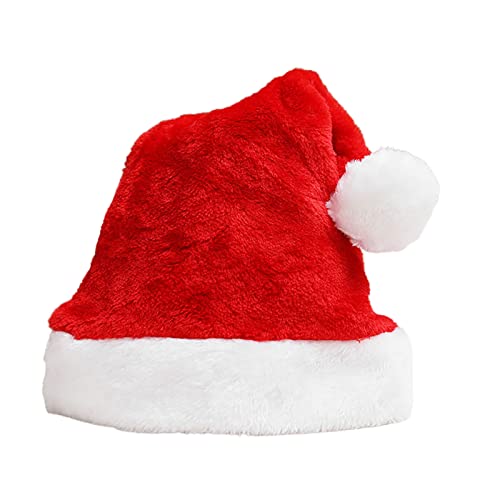 HshDUti Weihnachtsmütze für Erwachsene, Plüsch, luxuriös, Weihnachtsmannmütze, Samt, bequem, Weihnachtsmann-Outfit für Neujahr, festliches Partyzubehör, dickes klassisches Fell, Weihnachtsmannmütze, von HshDUti