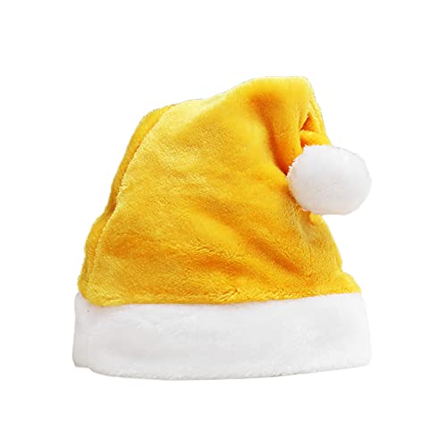 HshDUti Weihnachtsmütze für Erwachsene, Plüsch, luxuriös, Weihnachtsmannmütze, Samt, bequem, Weihnachtsmann-Outfit für Neujahr, festliches Partyzubehör, dickes klassisches Fell, Weihnachtsmannmütze, von HshDUti