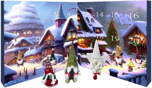 HshDUti Wichtel Adventskalender 2024, Halloween Adventskalender 2024, 24 Tage Weihnachtswichtel Countdown-Kalender, Halloween GNOME Dekoration Sammlerstück Spielzeug Mehrfarbig von HshDUti