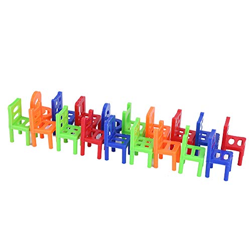Hspemo Stuhl-Stapelspiel Stackg 21×15×4 18-teiliges Set Stapelplastikstuhl-Spielzeug Lernen Intelligentes Spielzeug für Kinder Plastikstuhl von Hspemo