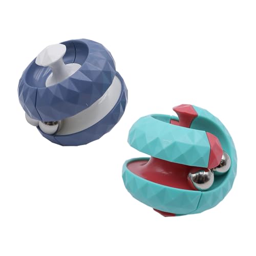 Hsthe Sea 2 Stück rotierende Würfelperlen Orbit Ball Labyrinth Ball Fidget Hand Spinner Sensorische Angst Stressabbau Pädagogische Puzzlespiele Interaktive Erwachsene - Grün und Blau von Hsthe Sea