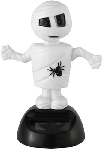 White Solar Dancing Toys Halloween Skelett Mummy Dancing Figure Toy Doll Car Dashboard Decorations Horror Ornaments Halloween Party Supplies Favors Solar Power Kits von Htppzjr