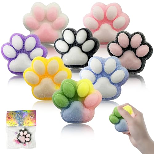 8 Stück Taba Katzenpfoten Squishy Pfote, Cat Paw Squishy， Cat Paw Squeeze Toy, Squishy Cat Paw Anti Stress Bälle, Süße Weiche Katzenpfoten Quetschspielzeuge, Katzenpfoten Quetschspielzeug mit Bällen von HuaMuDM