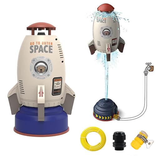 HuaMuDM Rocket Wassersprinkler Kinder Outdoor,Water Rocket Sprinkler,Garten Wasserstrahl Rakete,3 Meter Schlauch,Outdoor Wasserspielzeug Sprinkler für Kinder Raketenform,Rasen,Garten,Pool-Party HuaMuDM Rocket Wassersprinkler Kinder Outdoor,Water Rocket Sprinkler,Garten Wasserstrahl Rakete,3 Meter Schlauch,Outdoor Wasserspielzeug Sprinkler für Kinder Raketenform,Rasen,Garten,Pool-Party von HuaMuDM