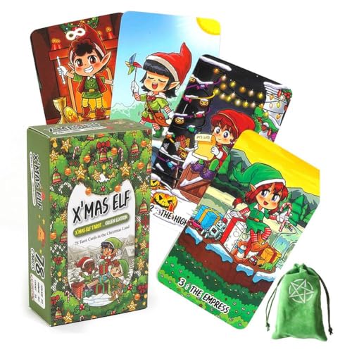 Weihnachtselfen-Tarotkarten,X'mas Elf Tarot Cards,with bag,Deck Game von HuaYongCard