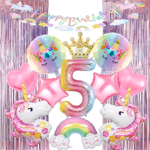 14 Stück Rosa Luftballons Einhorn Geburtstagsdeko 5 Jahre Mädchen Einhorn Kindergeburtstag Party Deko Mit Lametta Vorhang/Krone/Regenbogen/Stern/Herz/Banner/Zahl Für Einhorn Thema Festival Party 14 Stück Rosa Luftballons Einhorn Geburtstagsdeko 5 Jahre Mädchen Einhorn Kindergeburtstag Party Deko Mit Lametta Vorhang/Krone/Regenbogen/Stern/Herz/Banner/Zahl Für Einhorn Thema Festival Party von Huahuanghui