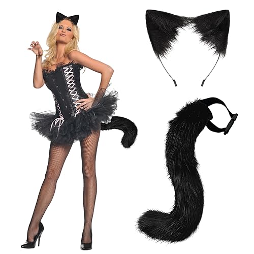 Fuchs Wolf Katze Ohren Schwanz,Halloween Cosplay Kostüm Zubehör Ohren und Schwanz Set,Kunstpelz Plüsch Ohren Schwanz Erwachsene Kinder Cosplay,Damen Halloween Karneval Fuchs Wolf Katze Ohren Schwanz,Halloween Cosplay Kostüm Zubehör Ohren und Schwanz Set,Kunstpelz Plüsch Ohren Schwanz Erwachsene Kinder Cosplay,Damen Halloween Karneval von Huahuanghui