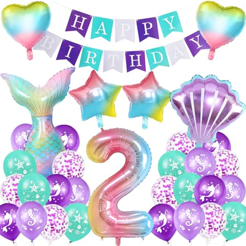 Meerjungfrau Geburtstag Deko 2 Jahre,XXL Regenbogen Zahlen 2 Folien Luftballon,Meerjungfrauen Luftballon 2 Jahre,Geburtstagsdeko Mädchen,Meerjungfrauen Thema Party Set Meerjungfrau Geburtstag Deko 2 Jahre,XXL Regenbogen Zahlen 2 Folien Luftballon,Meerjungfrauen Luftballon 2 Jahre,Geburtstagsdeko Mädchen,Meerjungfrauen Thema Party Set von Huahuanghui