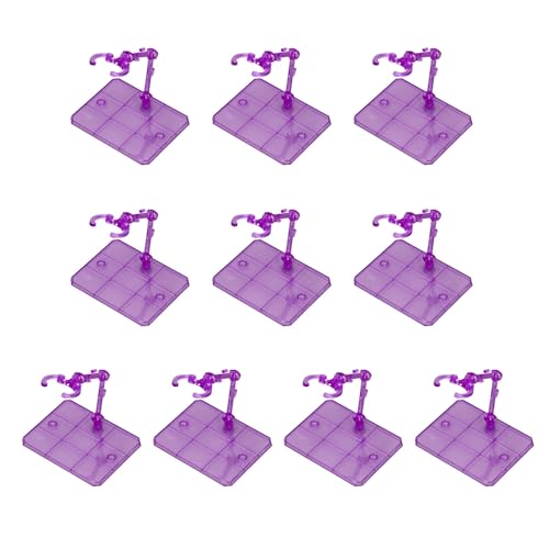 Figurenmodellständer, Stabile Unterstützung, Einfache Montage, 10 Sets Action-Puppenfigurenhalter für Schlafzimmerdekoration für 6-Zoll-Modelle für über 14 (Transparentes Violett) von Huairdum