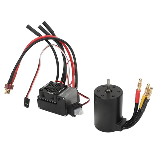 Huairdum 3650 Bürstenloser Motor 60 A Bürstenloser Regler, 3650 Bürstenloser Motor und Regler Zuverlässige Leistung, Präzise Ausbalancierter Rotor für RC-Autos Im Maßstab 1:10 (3900KV) von Huairdum