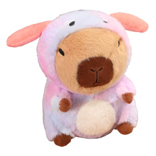 Gefüllte Puppe Capybara Plüschspielzeug kleine Puppen süße Tiere Cartoon Plushie Spielzeugpuppe Weich Wurfkissen ausgestopfte Capybara Umarmung Spielzeug mit Abnehmbarer Hut Home Dekoration von Huamengyuan